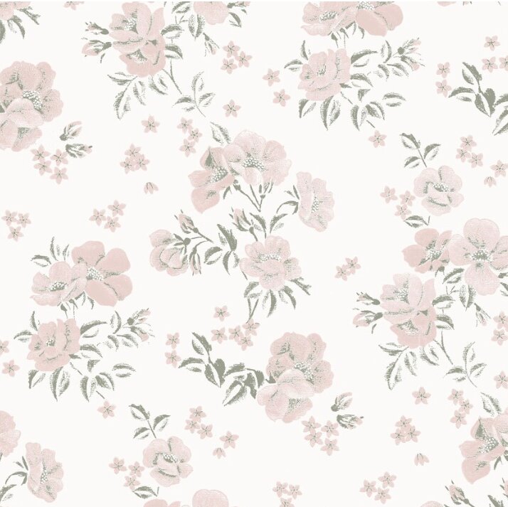 tapet barnrum rosa blommor