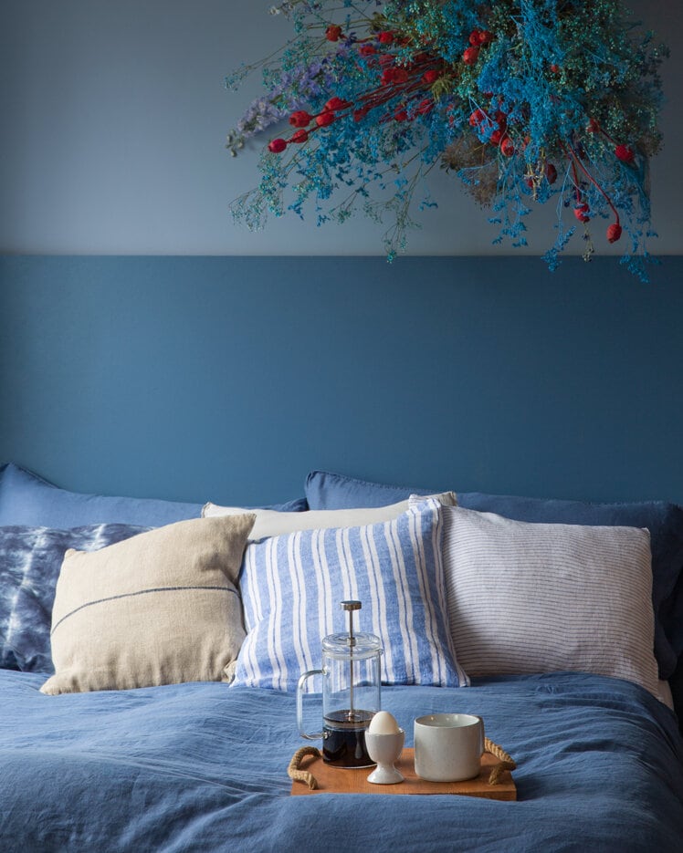 Blått sovrum Lycke väggfärg