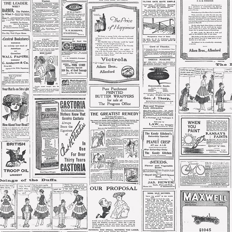 Product Image for Tapet Just Kitchens G45449 Newspaper