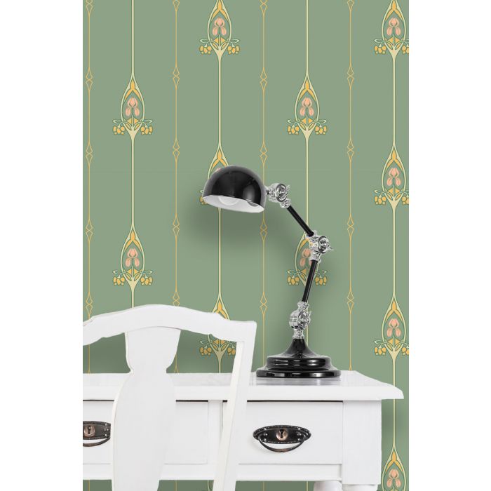 Tapet Gamla Grand Grön Gammalsvenska