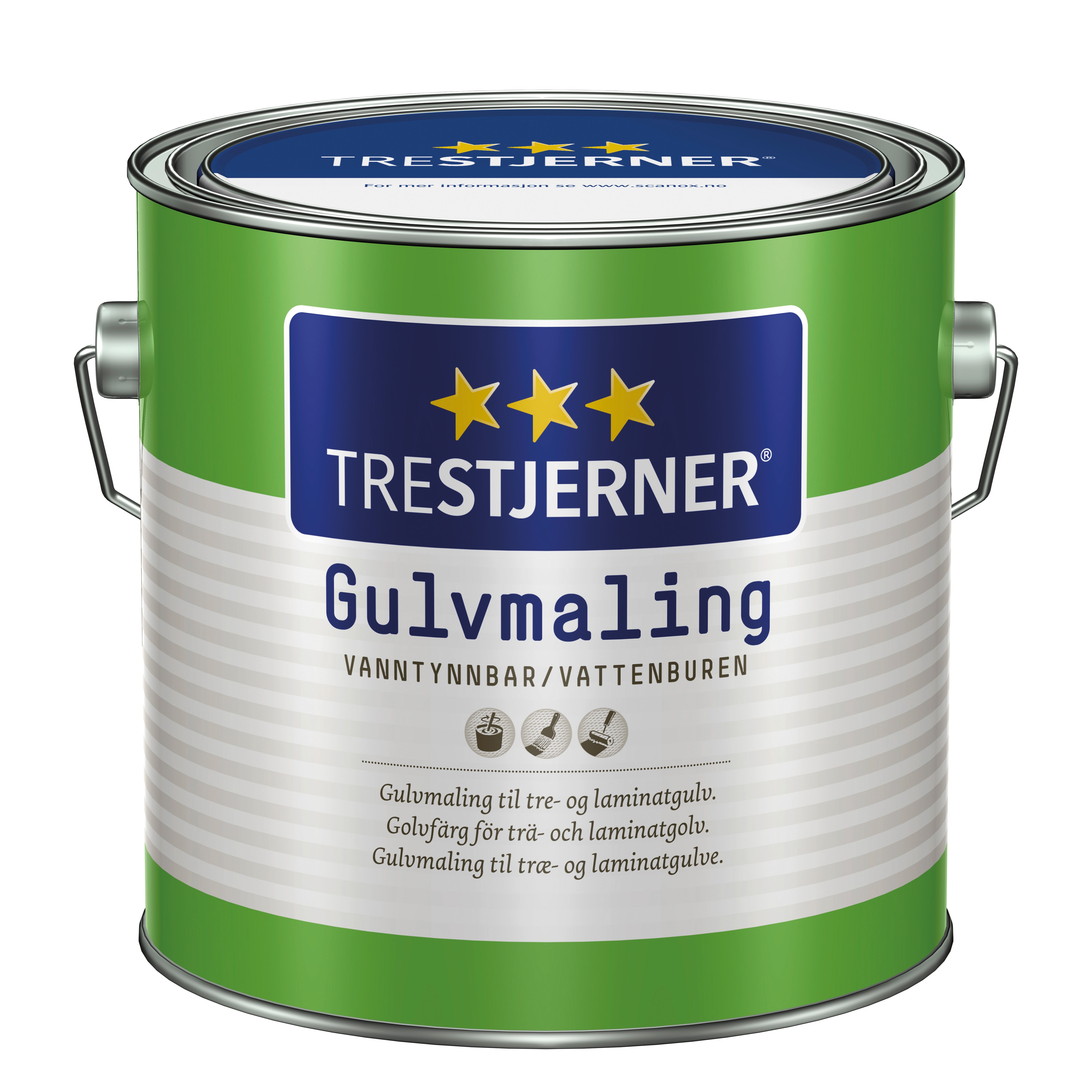 GOLVFÄRG TRESTJERNER HALVBLANK VIT 0,75L