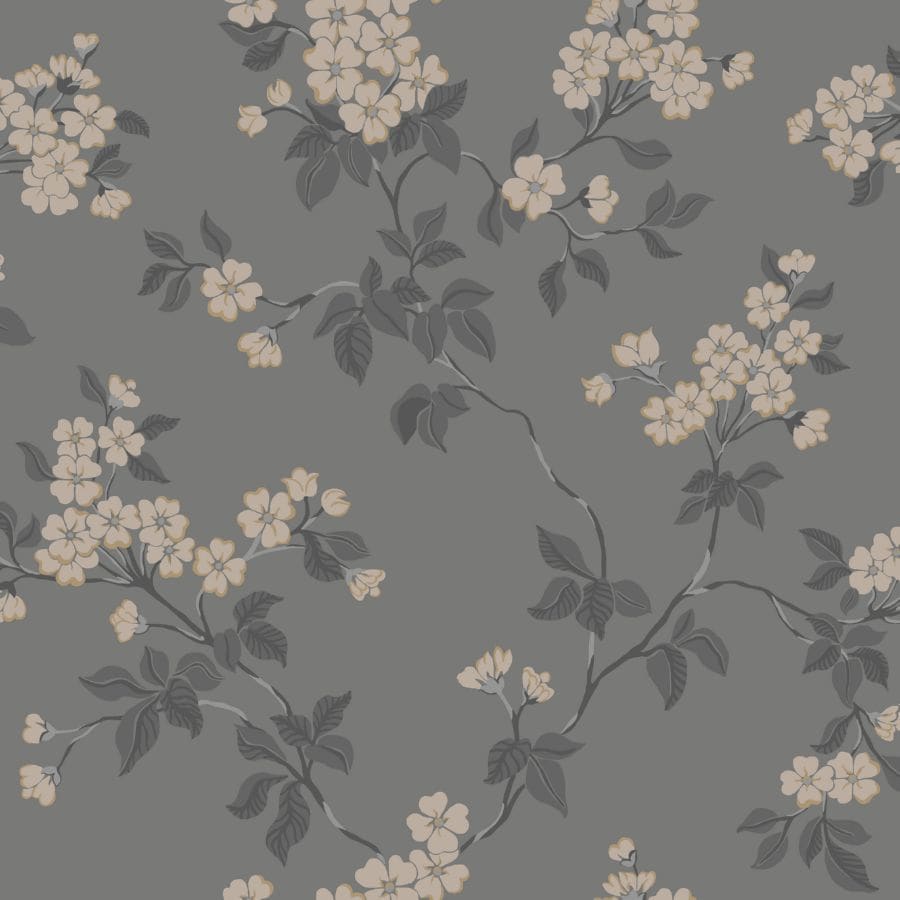 TAPET BLOMMOR&BLAD KARIN MÖRKGRÅ