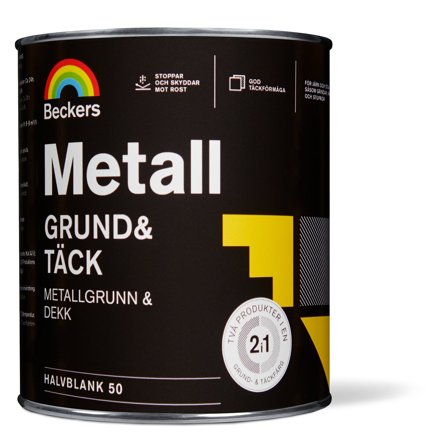 METALLGRUND- & TÄCKFÄRG METALL SVART 0,75L