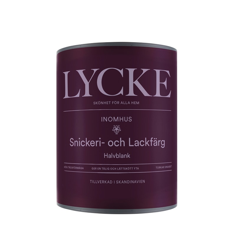 LYCKE SNICKERI- & LACKFÄRG HALVBLANK VIT/A-BAS 0,675L