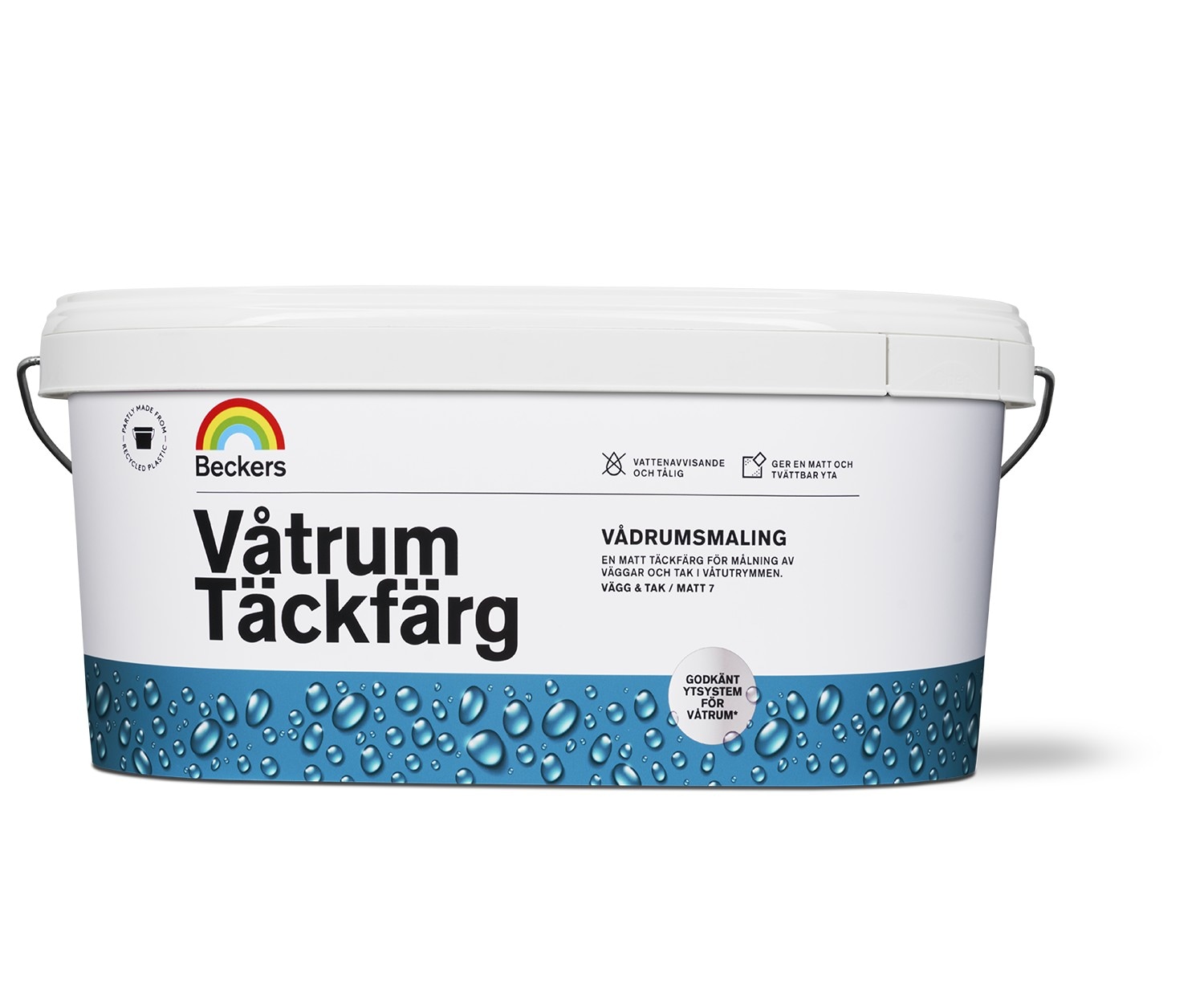 TÄCKFÄRG VÅTRUM MATT VIT/BAS A 0,9L