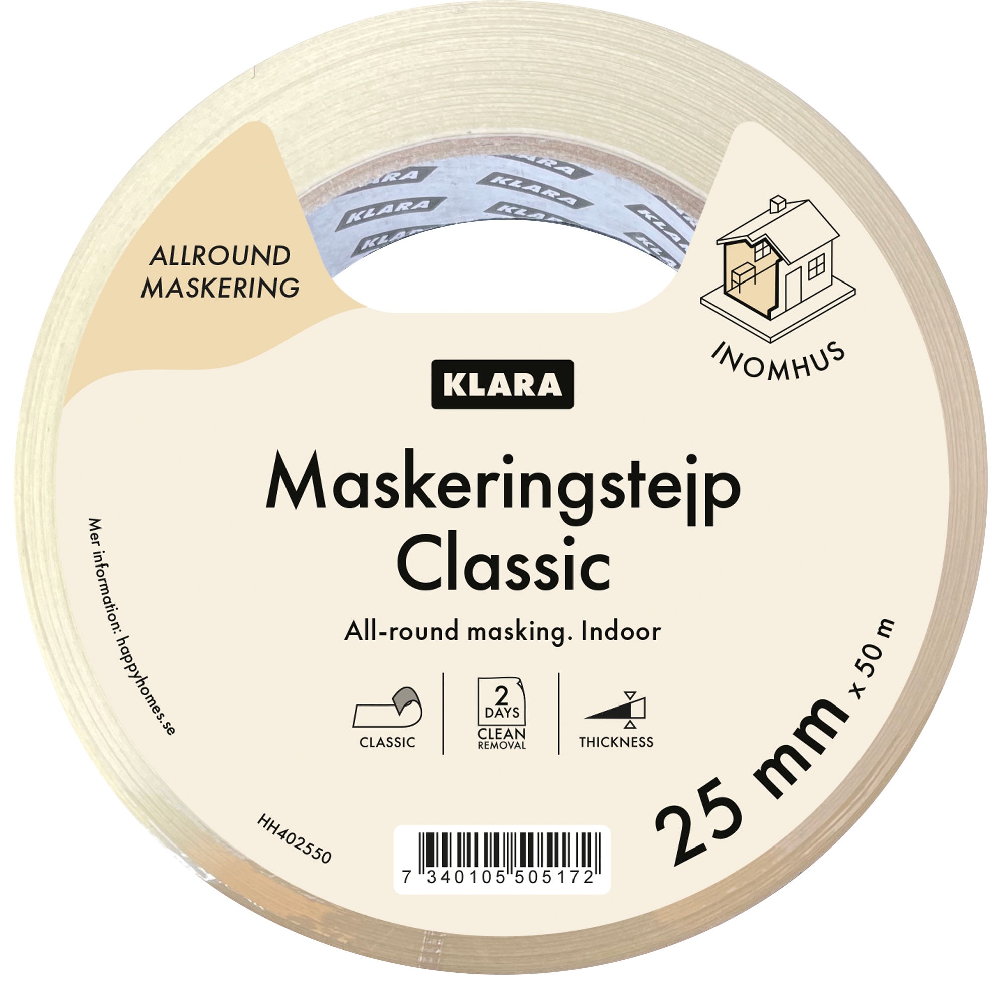 MASKERINGSTEJP CLASSIC HH 60GR 25MM 50M