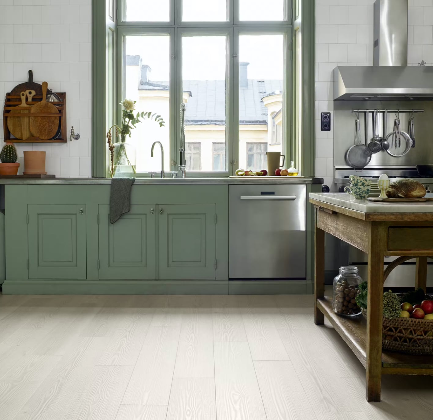 LAMINATGOLV SOUNDLOGIC 4V HAND BRUSH PINE VIT