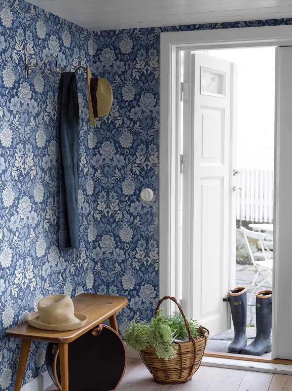 Tapet Blue & White 6141 Dahliagarden