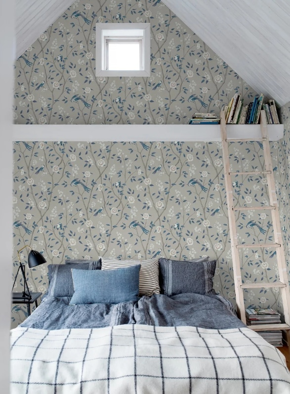 Tapet Blue & White 6143 Paradise Birds