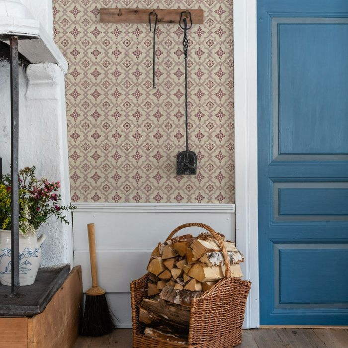 Tapet Börsjö Röd Gammalsvenska Qu - Happy Homes