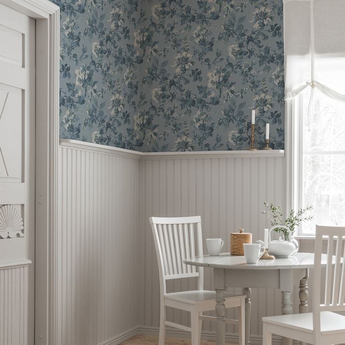 Tapet Britas Hus Blå Gammalsvenska Qu